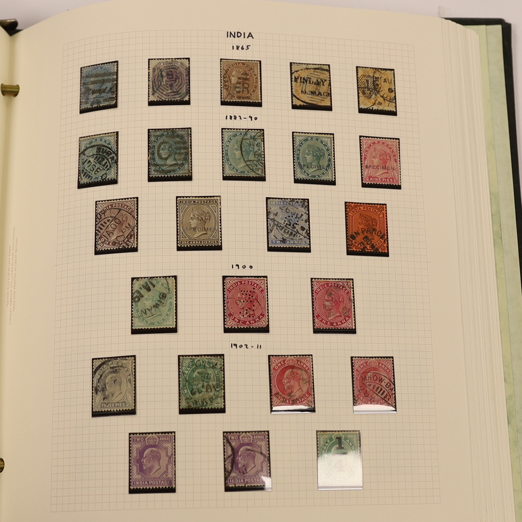 A mint and used collection of India and Indian States stamps in two albums and on stock leaves with range of both Convention and Feudatory States. (100’s)